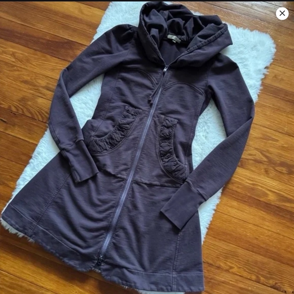 Prairie Underground Long Cloake Hoodie Bruise Color Purple XS